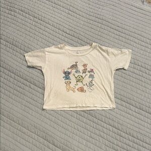 Disney White Character Cropped Short Sleeve Tee